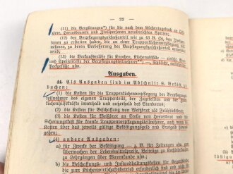 H. Dv. 43a "Vorschrift für die Verwaltung der Truppenküchen (Heer)" datiert 1937, 49 Seiten, gebraucht, DIN A5