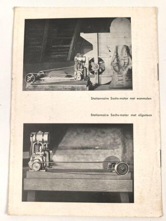 Niederlande "Stationnaire Sachs Motor" datiert 1933, 10 Seiten, gebraucht, DIN A5, niederländisch