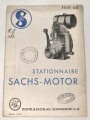 Niederlande "Stationnaire Sachs Motor" datiert 1933, 10 Seiten, gebraucht, DIN A5, niederländisch
