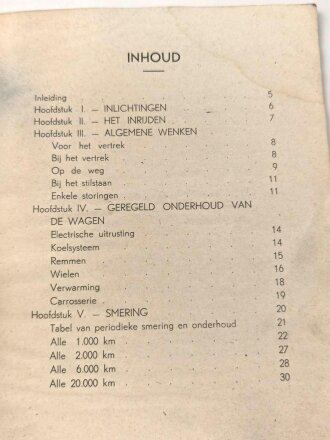 Niederlande "Citroen met Voorwielaandrijving" datiert 1949, 30 Seiten, gebraucht, DIN A5, niederländisch, wasserschaden