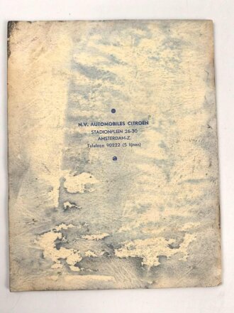 Niederlande "Citroen met Voorwielaandrijving" datiert 1949, 30 Seiten, gebraucht, DIN A5, niederländisch, wasserschaden