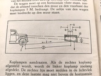 Niederlande "Handleiding voor onderhoud van uw Opel Vrachtwagen" datiert 1940, 76 Seiten, gebraucht, DIN A5, niederländisch, wasserschaden