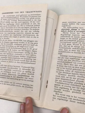 Niederlande "Handleiding voor onderhoud van uw Opel Vrachtwagen" datiert 1940, 76 Seiten, gebraucht, DIN A5, niederländisch, wasserschaden
