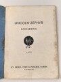 Niederlande "Handleiding, Ford Lincoln Zephyr V12 " datiert 1937, 60 Seiten, gebraucht, DIN A5, niederländisch, wasserschaden