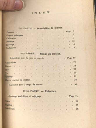 Frankreich "Fiat Moteur A-12 bis Usage et Entretien" datiert 1937, 78 Seiten, gebraucht, DIN A5, französisch