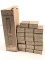 Pappkasten für 300 Schuss Munition 8 x 57 ( für k98 ) . 20 Pappschachteln enthalten, alles zusammengehörig. OHNE Inhalt - Complete matching set for 300 k98 rounds, EMPTY BOXES