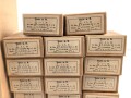 Pappkasten für 300 Schuss Munition 8 x 57 ( für k98 ) . 20 Pappschachteln enthalten, alles zusammengehörig. OHNE Inhalt - Complete matching set for 300 k98 rounds, EMPTY BOXES