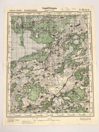 "Russlandkarte - Truppenausgabe von 1942", Maße: 35 x 45 cm