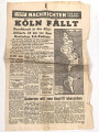 Alliiertes Flugblatt "Nachrichten für die Truppe - Köln fällt" stark gebraucht, Nr. 325, 7. März 1945