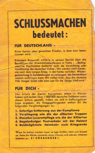 Alliiertes Flugblatt "Schlussmachen...
