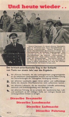 Alliiertes Flugblatt "Vor einem Jahr / und heute...