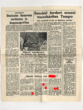 Großbritannien 2. Weltkrieg, "Luftpost - Atlantik-Wall: Zerstörung der deutschen Verkehrsader", G20, 11. Mai 1944, Nr. 36