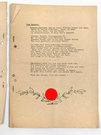 "NSKK Kameradschaftsabend Motorsturm 3/M62 am 4. Januar 1935" gebraucht, DIN A4