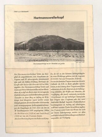 "Deutsche Weltkriegsstellung am Hartmannsweilerkopf...