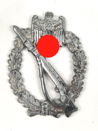 Infanteriesturmabzeichen in silber, Zink versilbert, Nadelsystem fehlt