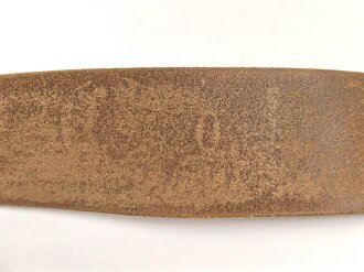 Zweidornkoppel für Offiziere , ungeschwärztes Leder , Höhe 54mm, Gesamtlänge 115cm