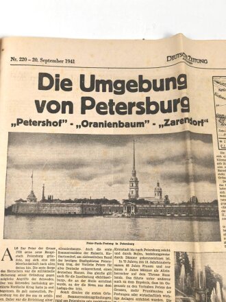 "Deutsche Zeitung in Norwegen - England und USA geben Sowjets auf" 20. September 1941, 10 Seiten