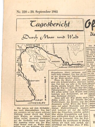 "Deutsche Zeitung in Norwegen - England und USA geben Sowjets auf" 20. September 1941, nicht vollständig 6 Seiten