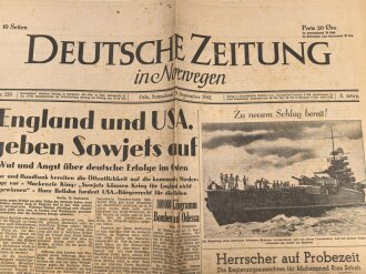 "Deutsche Zeitung in Norwegen - England und USA geben Sowjets auf" 20. September 1941, nicht vollständig 6 Seiten