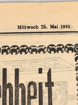 "Rumänischer Lloyd - Unabhängige deutsche Tageszeitung" 25. Mai 1910