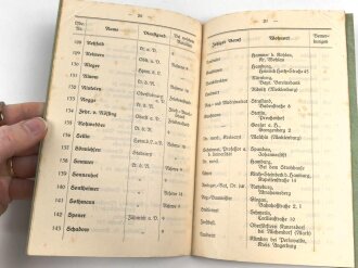 "Mitgliederliste des Vereins der Offiziere des ehemailgen Lauenburgischen Jäger-Btls Nr. 9", datiert 1924, ca. DIN A5