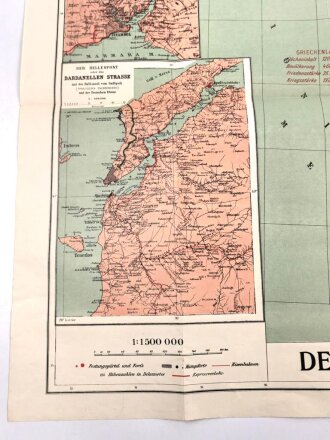 1.Weltkrieg"Der Krieg im Balkan und der Türkei" datiert 1915, Maße: 96 x 93 cm