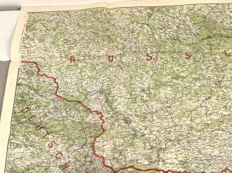 1.Weltkrieg "Ravensteins Deutsche Kriegskarten: Polen. südliche Hälfte gegen Schlesien und Österreich" Maße: 110 x 82 cm