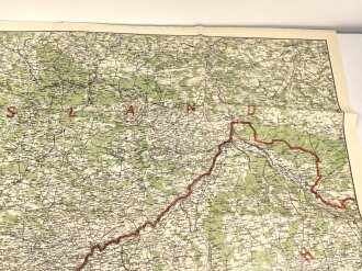 1.Weltkrieg "Ravensteins Deutsche Kriegskarten: Polen. südliche Hälfte gegen Schlesien und Österreich" Maße: 110 x 82 cm