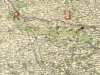 1.Weltkrieg"Ravensteins Deutsche Kriegskarten: Polen. nördliche Hälfte gegen Polen und Westpreußen" Maße: 110 x 81 cm