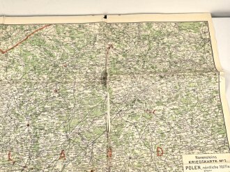 1.Weltkrieg"Ravensteins Deutsche Kriegskarten: Polen. nördliche Hälfte gegen Polen und Westpreußen" Maße: 110 x 81 cm