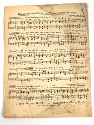 "2 Marschlieder: Stuka Lied und Lied der Fallschirmjäger" gebraucht, über DIN A4