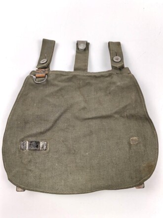 Brotbeutel III. Reich, frühe Ausführung mit nur einer Schlaufe auf dem Deckel, getragenes , ungereinigt
