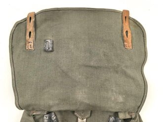 Brotbeutel III. Reich, frühe Ausführung mit nur einer Schlaufe auf dem Deckel, getragenes , ungereinigt