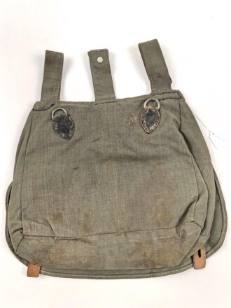 Brotbeutel III. Reich, frühe Ausführung mit nur einer Schlaufe auf dem Deckel, getragenes , ungereinigt