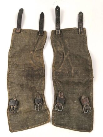 Paar Gamaschen für Angehörige des Heeres, stark getragenes Paar, ungereinigt