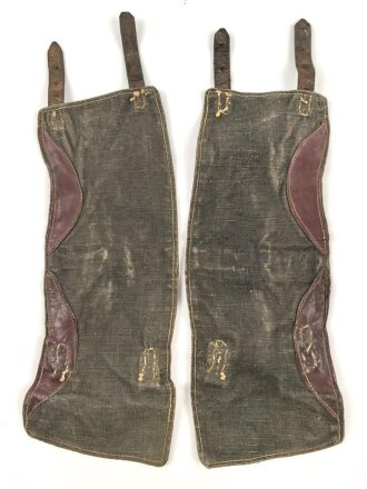 Paar Gamaschen für Angehörige des Heeres, stark getragenes Paar, ungereinigt