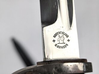Extraseitengewehr KS98 Wehrmacht. Guter Gesamtzustand, saubere Klinge von Claas Solingen. Im Lacklederkoppelschuh, dieser auf einer Seite leicht ausgerissen