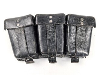 Patronentasche zum K98 Wehrmacht ( für 6 Ladestreifen) Getragenes Stück mit Reichsbetriebsnummer