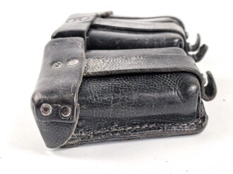 Patronentasche zum K98 Wehrmacht ( für 6 Ladestreifen) Getragenes Stück mit Reichsbetriebsnummer