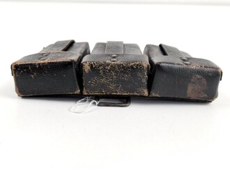 Patronentasche zum K98 Wehrmacht ( für 6 Ladestreifen) Getragenes Stück mit Reichsbetriebsnummer