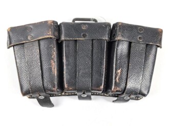 Patronentasche zum K98 Wehrmacht ( für 6 Ladestreifen) Getragenes Stück mit Reichsbetriebsnummer