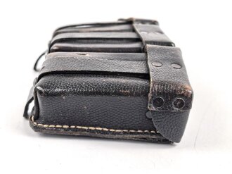 Patronentasche zum K98 Wehrmacht ( für 6 Ladestreifen) Getragenes Stück mit Reichsbetriebsnummer