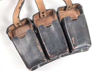 Patronentasche zum K98 Wehrmacht ( für 6 Ladestreifen) Getragenes Stück mit Reichsbetriebsnummer