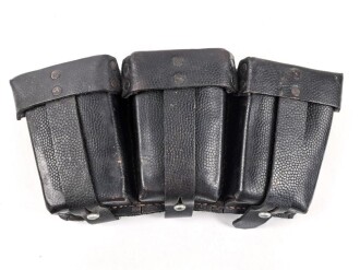 Patronentasche zum K98 Wehrmacht ( für 6 Ladestreifen) Getragenes Stück mit Reichsbetriebsnummer