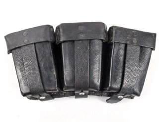 Patronentasche zum K98 Wehrmacht ( für 6 Ladestreifen) Getragenes Stück mit Reichsbetriebsnummer