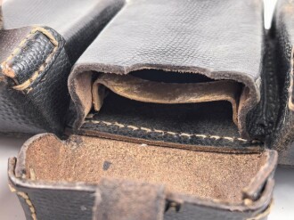 Patronentasche zum K98 Wehrmacht ( für 6 Ladestreifen) Getragenes Stück mit Reichsbetriebsnummer