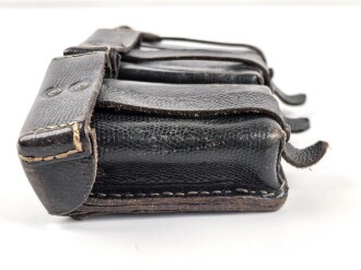 Patronentasche zum K98 Wehrmacht ( für 6 Ladestreifen) Getragenes Stück mit Reichsbetriebsnummer