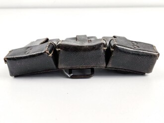 Patronentasche zum K98 Wehrmacht ( für 6 Ladestreifen) Getragenes Stück mit Reichsbetriebsnummer