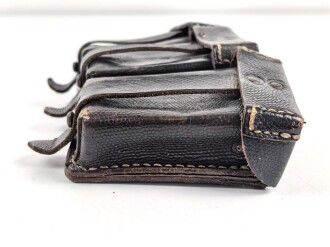 Patronentasche zum K98 Wehrmacht ( für 6 Ladestreifen) Getragenes Stück mit Reichsbetriebsnummer