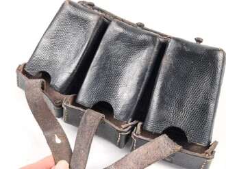 Patronentasche zum K98 Wehrmacht ( für 6 Ladestreifen) Getragenes Stück mit Reichsbetriebsnummer
